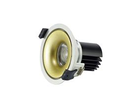 DM202031  Bolor 9 Tridonic Powered 9W 2700K 770lm 36° CRI>90 LED Engine White/Gold Fixed Recessed Spotlight; IP20
